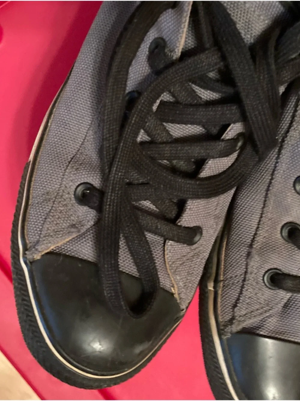 Converse Gray Canvas High-Top Sneakers with Black Accents - Picture 6 of 8
